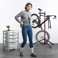 Pantalon de cyclisme long thermique en nylon TECH Fleece pour femme, avec protège-fesses double flèche, séchage rapide, pour le cyclisme sur route, collection automne-hiver, OEM