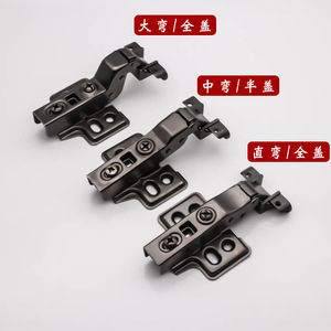 Furniture <b>Hinge</b> Gunmetal Full Surface Soft Closing <b>Spring</b> <b>Hinge</b> Minimalist Style Cabinet Door Hardware - Product Image 1