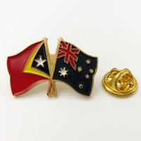 Épinglette personnalisée en époxy avec dôme en émail souple, drapeau de la France et d'Australie, 25 mm |   Badge brillant |   OEM