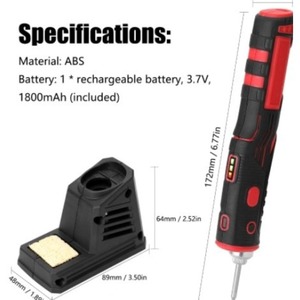 Fer à souder portable USB 20W 60W, batterie au lithium rechargeable avec poignée en caoutchouc pour usage domestique - Product Image 5
