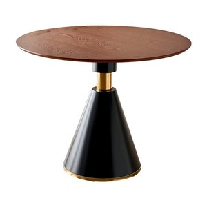 Mesa de Comedor Redonda de Madera Sólida, Estilo Mediados de Siglo, para Hogar, Balcón, Apartamento Pequeño, Reuniones de Negocios, Cafetería - Product Image 5