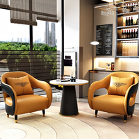 Ensemble de 4 fauteuils d'appoint personnalisables en cuir PU moderne pour projets commerciaux, idéal pour les négociations, les halls d'hôtel, les cafés et les réceptions.