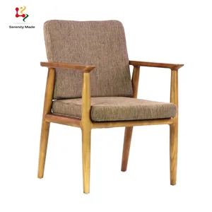 Commercial Furniture Hotel Lobby Room Square Wooden Frame Comfortable Arm Chair