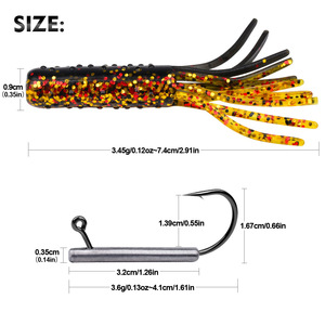 Kit de leurres souples Ned Rig personnalisés en usine, 40 pièces/boîte, leurres souples salés et parfumés avec têtes de jig pour la pêche au bar, au walleye et au perch - Product Image 3