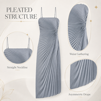 Collection de robes de soirée grises pour femmes, robe longue plissée formelle, tenue pour invitées de mariage, fournisseur de marques privées