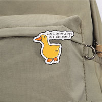 Broches en émail motif canard mignon avec citation amusante, en alliage de zinc, pour vêtements, sacs à dos, décoration de revers, objet de collection