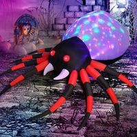 Araignée gonflable LED pour Halloween, 5 pieds, imperméable, en polyester durable, décoration extérieure, lumières LED, prix d'usine, portable