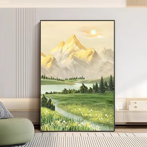 ภาพวาดทิวทัศน์บนผืนผ้าใบพร้อมกรอบ ภาพศิลปะภูเขาสมัยใหม่สำหรับตกแต่งผนังห้องนั่งเล่นและทางเข้าบ้าน - Product Image 1