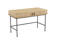 Mesa de Estudio para Computadora de Tablero MDF de 18 mm con Chapa de Roble Natural, Hecha en China