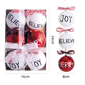 Set di Palline Natalizie da 8 cm con Lettere, Palline Elettroplaccate Fatte a Mano, Decorazioni Regalo da Appendere, Ornamenti Natalizi - Product Image 3