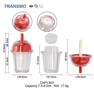 หลอดลิปกลอสแบบน้ำน่ารัก รีไซเคิลได้ หลอดลิปกลอสแบบกำหนดเองได้ 7 มล. รูปทรงแก้วนม หลอดลิปกลอสเปล่า - Product Image 2