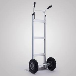 Aluminum Hand <b>Cart</b> 2 Wheel Platform Trolley Durable Utility Dolly for Moving Warehouse Transport Silver Metal Structure - Product Image 3