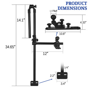 Soporte de Aluminio Ajustable 360° Velpaw Upgrade para Transductor de Sonda de Pesca, Montaje en Poste para Barco o Kayak, con Perforación - Product Image 2