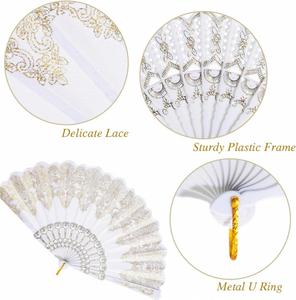 Venta Directa al por Mayor, Abanico Plegable Portátil con Estampado de Rosas para Damas, Ideal para Baile y Bodas - Product Image 4