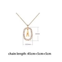 Vente chaude Plaqué Or 18K Lettre Initiale Pendentif Collier 26 Lettre Conception avec Diamant Style Classique Chaînes Accessoire