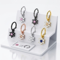 Boucle d'oreille créole en forme de fleur pour cartilage, nouveau design 2026, anneau de piercing nasal, bijoux de piercing corporel en cuivre pour narine