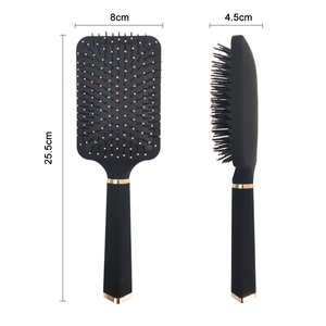 Spazzola per Capelli con Cuscinetto Quadrato Grande, Personalizzabile con Logo, Finitura Opaca Nera, Morbida al Tatto, per Salone di Bellezza, Vendita all'Ingrosso - Product Image 4
