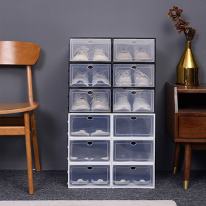 Zapatero/caja de almacenamiento de zapatos transparente, simple y de varias capas para uso en el hogar, la entrada y el dormitorio; ahorra espacio. - Product Image 1