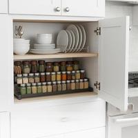 Étagère à épices extensible à 3 niveaux pour armoire de cuisine, organisateur de rangement en métal, design antidérapant pour bocaux et bouteilles