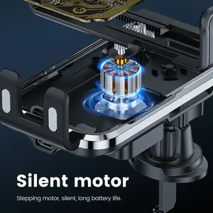 Cyber Punk สมาร์ทเซ็นเซอร์สัมผัสแบบอัตโนมัติ15W ที่ชาร์จเร็วโปร่งใสที่หนีบติดช่องแอร์รถยนต์ที่ยึดคลิปหนีบที่ชาร์จแบบไร้สาย - Product Image 6