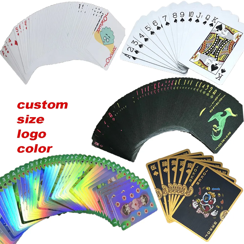 Card Royal Spanish Dubai Black Gold Foil Waterproof Custom Logo Plastic Pvc Paper Personalized Custom Playing Card Poker