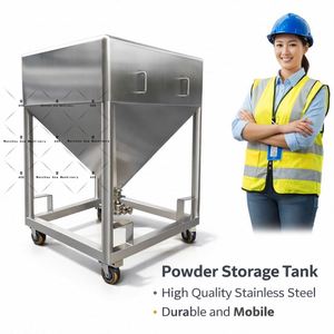 Industrial Removable IBC Bin Stainless Steel Powder Granule Materials <b>Storage</b> Tank Hopper Container Bin - Product Image 5