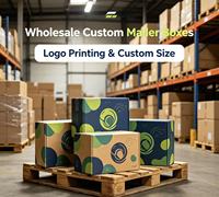 Boîtes d'expédition en carton ondulé personnalisées en gros, boîte d'expédition écologique avec impression de logo, couleur double face, taille personnalisée
