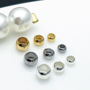 ลูกปัดทองแดงชุบทองคำขาว ขนาดกลาง สำหรับงาน DIY เครื่องประดับ - Product Image 4