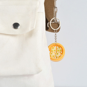 Sac à dos étudiant PVC alimentaire charme Simulation cantonais thé du matin Dim Sum petits pains boulettes petits pains cuits à la vapeur porte-clés à ma fille - Product Image 2