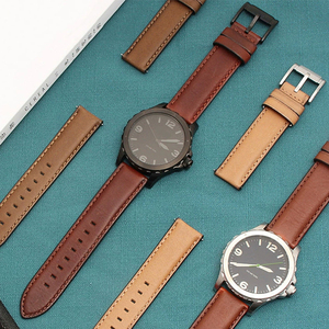 Bracelet de montre en <span class=keywords><strong>cuir</strong></span> véritable italien pour <span class=keywords><strong>homme</strong></span>, à libération rapide, compatible avec <span class=keywords><strong>Fossil</strong></span> & Timex, bracelet de montre 20 mm 22 mm - Product Image 1