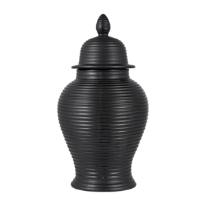 Vaso in ceramica con design a coste per l'arredamento del soggiorno, moderno vaso decorativo per la casa - Product Image 1