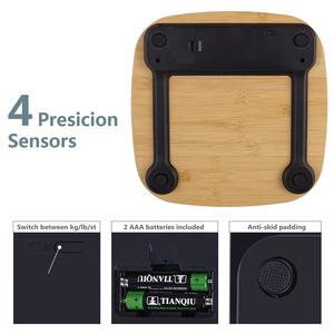 पर्यावरण के अनुकूल प्राकृतिक बांस डिजिटल बॉडी वजन पैमाने 180 किलोग्राम 400lb स्लिम डिजाइन उच्च परिशुद्धता उपकरण - Product Image 6