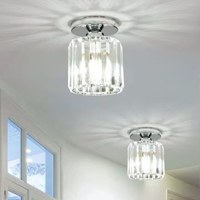 Lustre en cristal LED suspendu en fer avec télécommande, alimenté par courant alternatif, pour salon, balcon et couloir