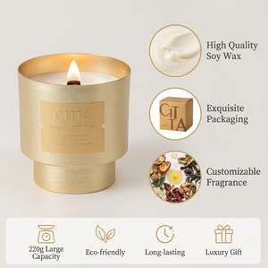 Vela Aromática de Cera de Soya Hecha a Mano de Lujo en Caja de Regalo Metálica - Fragancia de Nicho de Alta Gama para Cumpleaños y Bodas - Product Image 1