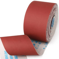 Bande abrasive en papier de verre rouge 100 mm x 25 m, feuille abrasive, toile abrasive, rouleau de papier de verre pour le polissage et le ponçage des automobiles et des meubles