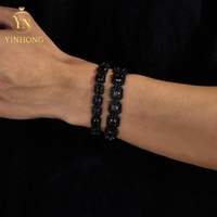 Vente en gros de bijoux Hip Hop en argent sterling 925 Vvs Black Moissanite Iced Out Tennis Chain Bracelet Collier