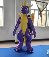 Vente flash : Jouet gonflable en PVC, dragon violet debout, dessin animé, gonflables publicitaires