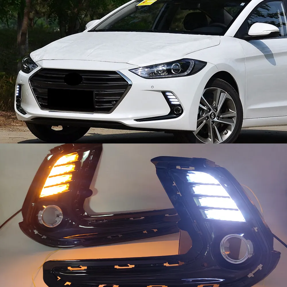 ฝาครอบไฟตัดหมอกไฟหน้ากลางวันไฟตัดหมอกไฟเลี้ยว Led DRL สำหรับ Hyundai Elantra AD Avante 2016 2017 2018