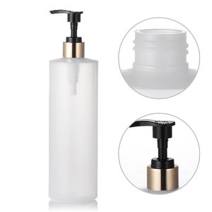 White Flat Shoulder Cylindrical Plastic Manual Press Liquid <b>Soap</b> Dispenser 400ML-500ML Refillable Modern Hotel Use Lotion Shower - Product Image 3