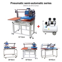 Kaus print Transfer Printer pneumatik Double Station mesin Press panas 2000W 220V