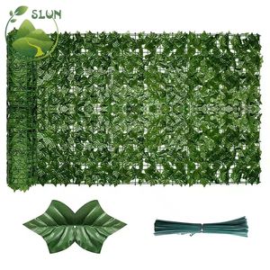 Valla de <span class=keywords><strong>malla</strong></span> de <span class=keywords><strong>hiedra</strong></span> <span class=keywords><strong>artificial</strong></span>, hojas de <span class=keywords><strong>Seto</strong></span> verde, valla de Panel de follaje, valla de simulación de <span class=keywords><strong>hiedra</strong></span> para decoración de jardín - Product Image 1
