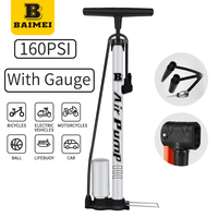Pompe à vélo en acier BAIMEI de haute qualité, OEM accepté, 130-160 PSI, manuelle, étanche, légère et durable