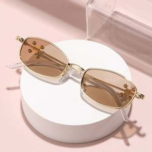 Gafas de Sol de Moda 2025, Lujosas, con Protección Anti Luz Azul, Montura Pequeña, UV400, Patillas de Aleación con Diamantes, Ovaladas, para Hombre y Mujer - Product Image 2