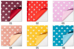 Nouveau papier d'emballage pour bouquet de fleurs, style Saint-Valentin, en forme de cœur, impression bicolore, papier floral imperméable - Product Image 2