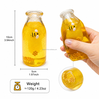 Jouet anti-stress souple en TPR de 10 cm en forme de bouteille de miel, simulation de boisson au miel, rebond rapide, fait main