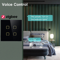 ABUK Interrupteurs muraux intelligents sans fil Tuya Wifi à commande tactile pour éclairage et rideaux, avec variateur de lumière Zigbee, pour système de maison connectée
