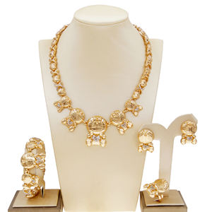 Yulaili Cute Diamond-studded <strong>Doraemon</strong> XO Series Necklace Bracelet Ring Earrings Banquet Wedding Jewelry <strong>Set</strong> - Product Image 1