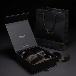 Hộp đựng tóc nối hình sách, logo tùy chỉnh, màu đen sang trọng, đóng mở bằng nam châm, chất liệu bìa cứng, hộp quà tặng - Product Image 2