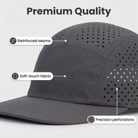 Gorra de Malla de 5 Paneles de Nailon, Ligera, Flexible, con Visera Suave, Correa Elástica, para Correr, Impermeable, de Secado Rápido, para Protección Solar, para Actividades al Aire Libre
