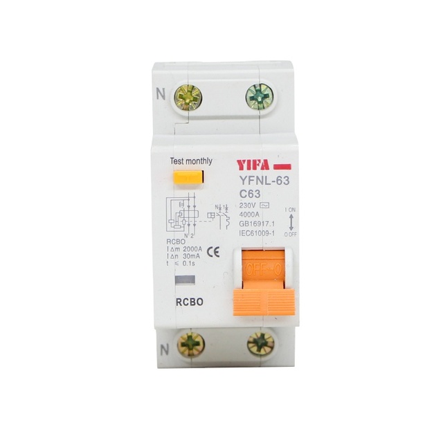 YIFA CCC Certified 1-pole Miniature Circuit Breaker (MCB) BCD Curve D/C 4.5ka/10ka Breaking Capacity 230V/400V AC 50/60 Hz